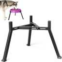 LOOBANI Elevated Dog Bowl Stand: Fits for Bowls Width 8.2"-11" (Without Bowls) Adjustable Width Anti-Slip Raised Dog Bowl Stand Food Feeder for Large Adult, Seniors, Older, Arthritis Dogs Black, Large