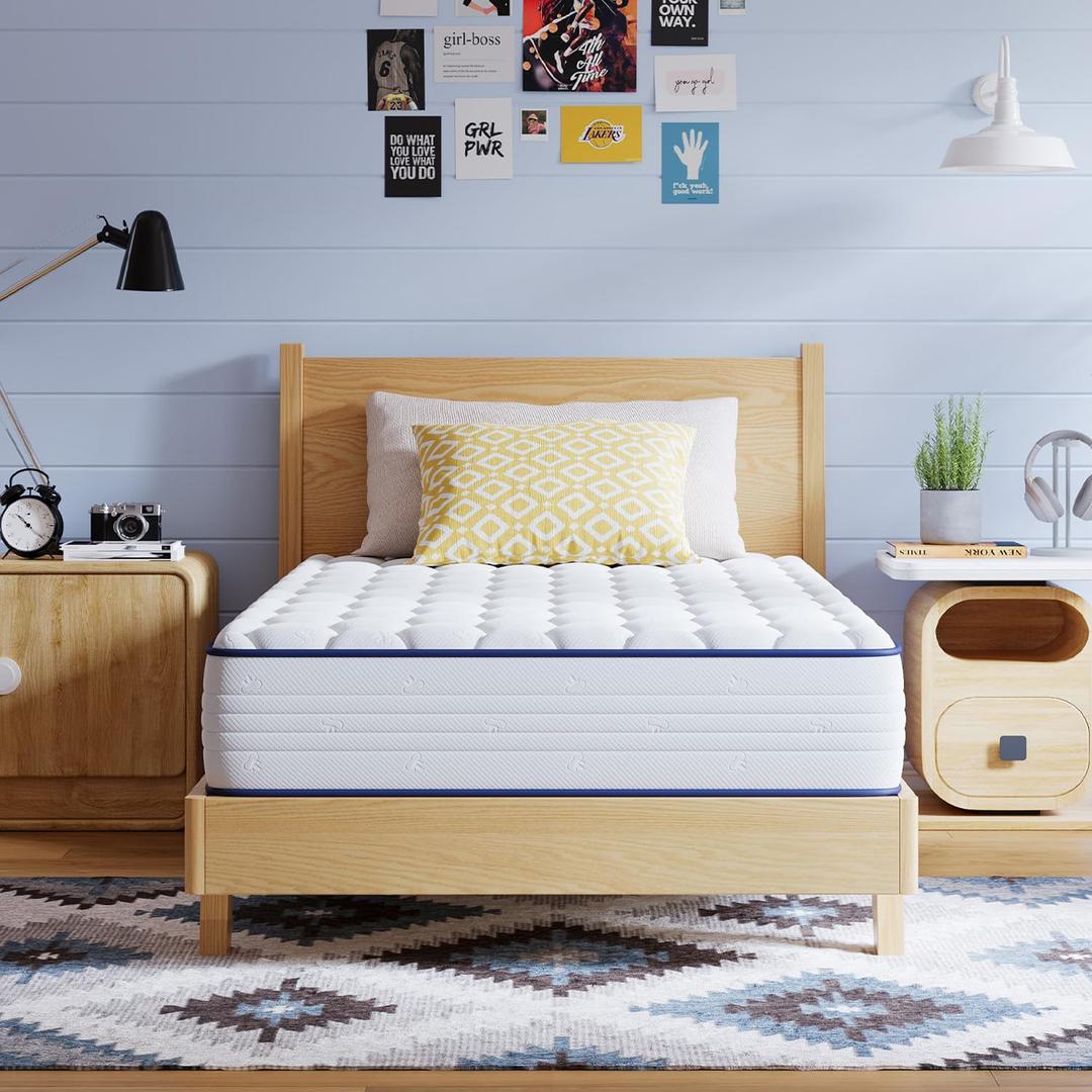 Avenco SleepSphere 6 Inch Twin Mattress, Twin Size Mattresses with Innerspring for Pressure Relief, Foam and Spring Hybrid Colchones Breathable Cover CertiPUR-US Certified Bed Mattress in a Box