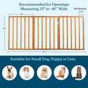 Pet Gate - 3-Panel Indoor Foldable Dog Fence for Stairs or Doorways - 54x24-Inch Retractable Wood Freestanding Dog Gates by PETMAKER (Mahogany)