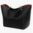 Pahajim Large Capacity Work Tote Bag for Women Ladies Bucket Purses and Handbags Designer Travel Shoulder Purse, Black 