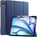 Soke Case for iPad Air 13 Inch (M3/M2) 2025/2024,iPad Pro 12.9 2022 2021(6th 5th Generation) - [Slim Trifold Stand + Auto Wake/Sleep],Protective Hard PC Back Cover (Navy)