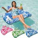 Ornnut XL/L Pool Floats, 3Pack/4Pack Inflatable Pool Floats Adult & Kids, Heavy Duty Pool Floats Chair with Cupholders & 2 Handles, Summer Pool Lounger Pool Floaties for Lakes Beach Water Party