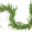 Real Touch Christmas Garland, Thick and Lush, Soft Bendable, Lifelike Cedar Garland Realistic, Christmas Garland for Mantle, Party Dcor(Eucalyptus Cedar, 9 FT)