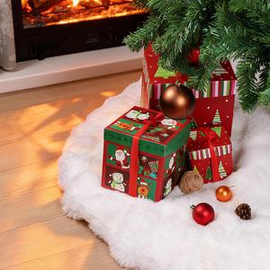 48 Inch Rabbit Fur Christmas Tree Skirt White Plush Skirt for Merry Christmas Party Christmas Tree Decoration