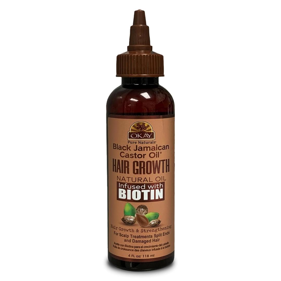 Okay Black Jamaican Castor Oil Hair Growth for Unisex - 4 oz Oil (4 Ounce (Pack of 1))