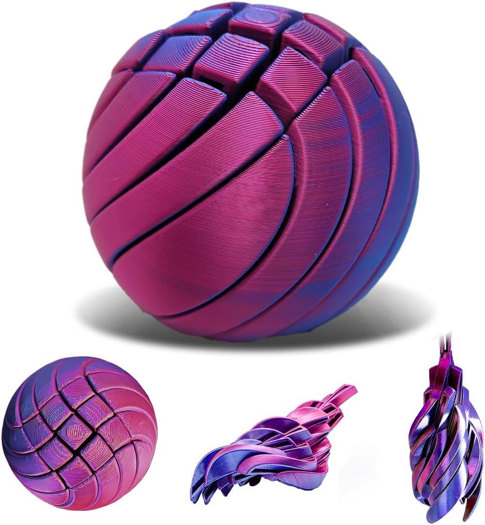 Morphslime Ball, 3D Printed Morphslime Sphere Stress Relief Ball Fidget Toys, Impossible Liquid-Like Balls Sensory Fidget Desk Toy for Office & Home, Cool Stuff Toys Gift for Kids Teen Adult (Purple)