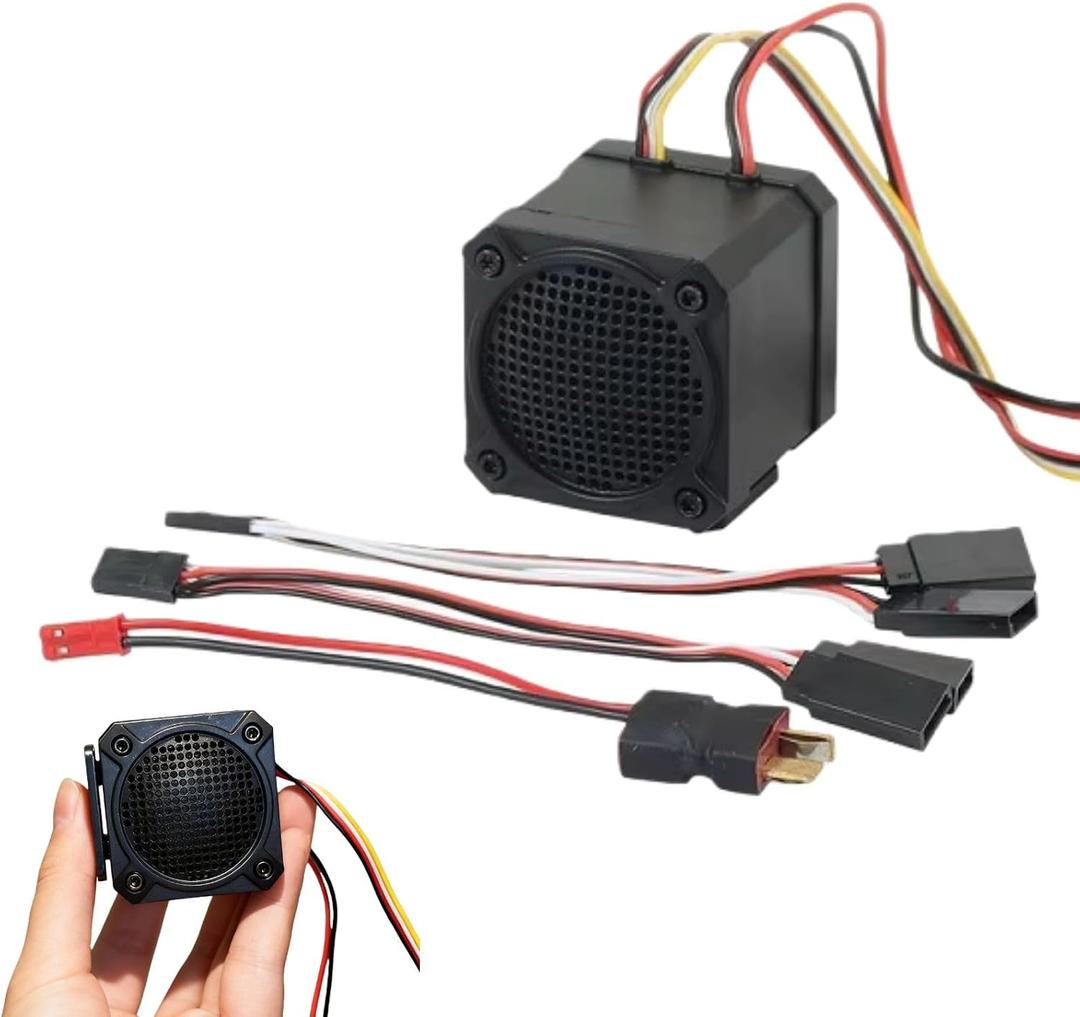 Model Sound Unit RC Engine Sound Simulator, RC Sound Kit with Multi Engine Effects, AUX Control, Voice Prompt, Sound Effects Spare Parts Accessories for RC Vehicles