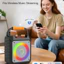 Bluetooth 5.4-Portable Karaoke Machine for Adults with 2 Wireless UHF Microphones, 7 Dynamic Lights Mode Speaker Coaxial PA System,Supports TF/SD/USB,AUX in,FM,REC-Upgrated Sound Quality (168-white)