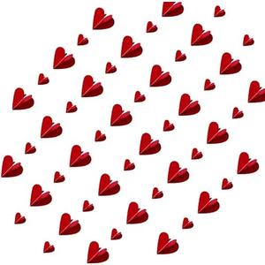 Valentines Garland Hanging String Hearts NO DIY - 6 PCS 3D Red Heart Paper Garland Hearts, Valentines Garland Party Decor, Valentines Garland Decorations (red), 4 Pack