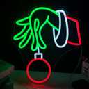 Christmas Neon Sign,Merry Christmas LED Decoration Neon Signs for Wall Decor,Dimmable Hand Neon Light,LED Neon Sign