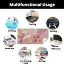 QIYI Large Mouse Pad, Cute Pink Desk Mat for Desktop, Women Girls PU Leather Desk Pad Waterproof Gaming Mousepad, Rose Gold Marble Computer Protector Writing Pad for School Office Home 31.5" x 15.7"