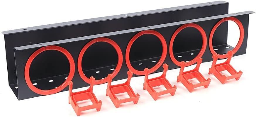 Gdrasuya10 Spray Bottle Storage Rack, Wall-mounted Spray Bottle 5 Holes Storage Rack Multi Organizer Hang Rail 60x15x15CM/23.62 * 5.90 * 5.90IN