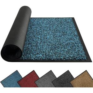 Mibao Front Door Mat, Dirt Trapper Welcome Mat for Outdoor Indoor, Non-Slip Waterproof Doormat, Durable Machine Washable Low Profile Entry Rug for Back Door Outside Patio Porch, 72" x 48", Blue