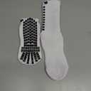LUX Anti Slip Soccer Knee Socks,Non Slip Football/Basketball/Hockey Sports Grip Socks (White)
