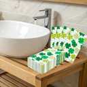St. Patrick's Day Paper Napkins Green Shamrock Disposable Guest Napkins Plaid Dot Hand Towels for Irish Party Spring Holiday Kitchen Bathroom Dinner Table Decor Supplies, 50 Pcs