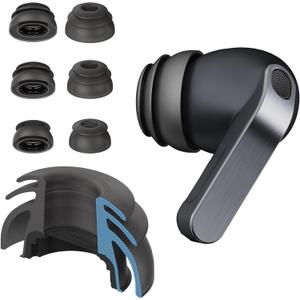 Premium Multi-Flange Eartips for Galaxy Buds4 Pro – Always Fits, Never Slips (Black)