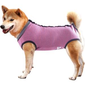 Dotoner Dog Recovery Suit Abdominal Wound Puppy Surgical Clothes Post-Operative Vest Pet After Surgery Wear Substitute E-Collar & Cone(2XL,Pink)