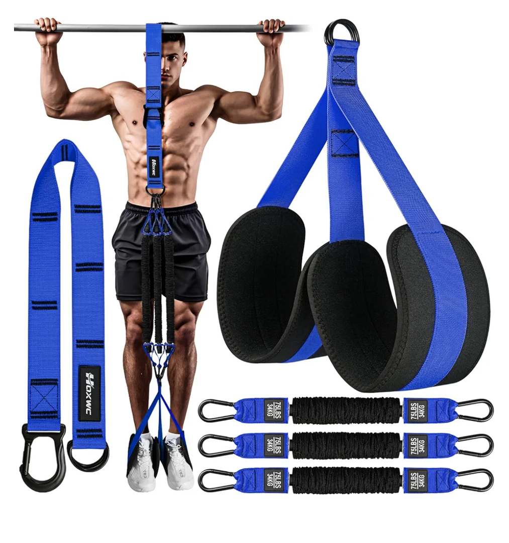 HOXWC Pull Up Assistance Bands, Adjustable Heavy Duty Resistance Band for Pull Up, 3 Pull Up Bands, Comfortable Fabric Feet/Knee Rest, Assistance Bands for Pull-Up, Home Fitness, Body Stretching