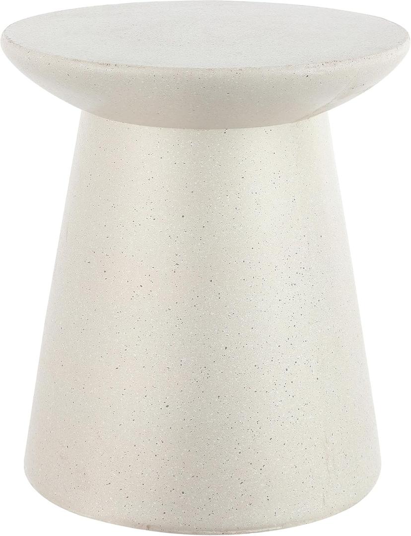 JONATHAN Y TBL1108D Hollie 18" Minimalist Modern Drum Indoor/Outdoor Accent Table Pedestal Contemporary, Mid-Century, Art Deco,Bohemian, Patio, Garden, Bathroom, Living Room, Cream Terrazzo Finish