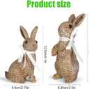 Rattan Effect Resin Bunny Easter Decor,Table Rabbit Easter Decorations,Spring Bunnies Decoration Statue Figurine for Home Farmhouse (Brown, Small-Pair)