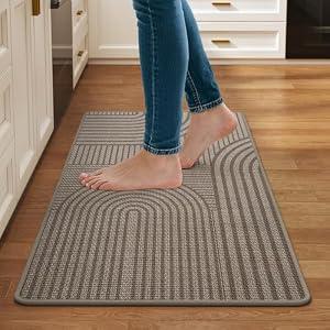 Kitchen Mats for Floor, Super Absorbent Kitchen Mat Kitchen Rugs Non Slip Washable, Comfort Standing Mat for Home, Sink, Laundry, Brown