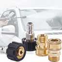 Raincovo Pressure Washer Quick Connect Fittings, M22 14mm to 3/8 Inch Hose Adapter, 4 Pieces