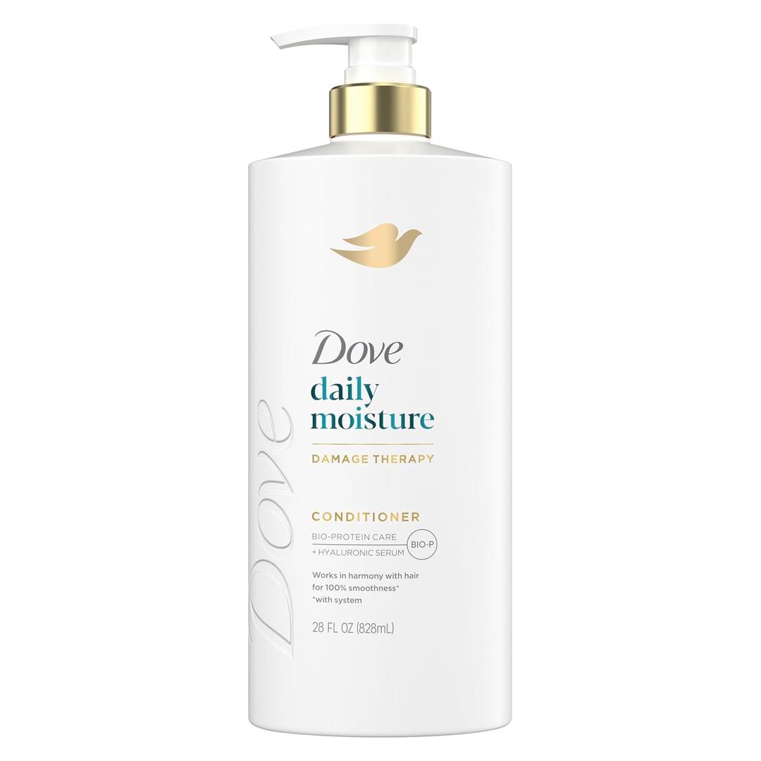 Dove Conditioner Daily Moisture for Dry Hair with Bio-Protein Care Technology and Hyaluronic Serum 28 Fl Oz, Pack of 3