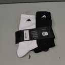 adidas Men's Athletic Cushioned Crew Socks (6 Pairs) Durable & Comfortable (Black, M)