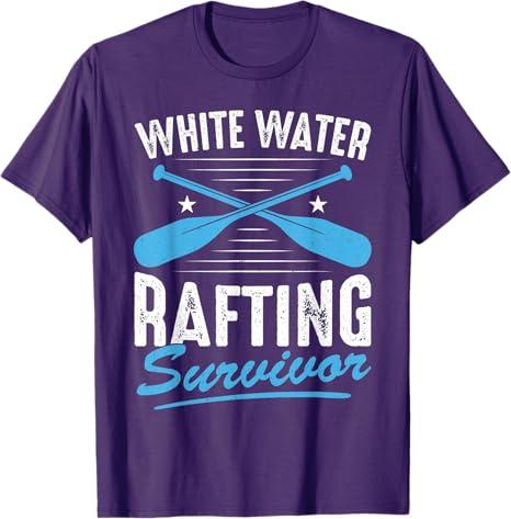 Whitewater Rafting Survivor White Water Rafting T-Shirt Purple M