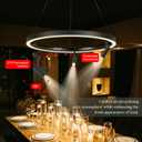 Modern Track Light Kit with 23.6" LED Ring Chandeliers Remote Control Track Lighting Spotlights with Adjustable Light Heads