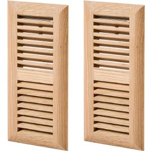 Homewell 2 Pcs Pack White Oak Wood Floor Register, Drop in Vent, 4x10 Inch, with Damper, Unfinished
