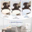 ZMISHIBO 52 Inch Ceiling Fan with Light, App&Remote Control, Flush Mount Low Profile, Dimmable 20W LED Light, Quiet Reversible Motor for Bedroom, Living Room, Apartment, Brown