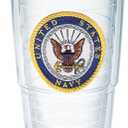 Tervis Navy Logo Made in USA Double Walled Insulated Tumbler Travel Cup Keeps Drinks Cold & Hot, 24oz, Classic