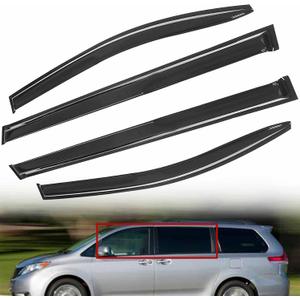 Window Visors Sun Rain Guards - Window Deflectors for Car 4-Pack Vent Shade Deflector Replacement for Sienna 2011-2019