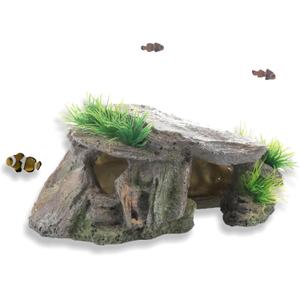 Betta Fish Hideout Cave Aquarium Rock Decor for Small Tank 5.5 x 2.9 x 2.9 Inches Shelter for Betta Fish Guppies Shrimp with Natural Stone Look Lightweight Resin