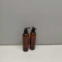 BRIGHTFROM Lotion Pump Bottles, Empty 8 OZ, BPA-Free Refillable Plastic Containers, Amber with Black Dispenser for - Soap, Shampoo, Lotions, Liquid Body Soap, Creams and Massage Oil (2 Pack)