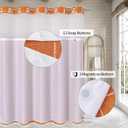 MitoVilla No Hooks Required Orange Shower Curtain with Snap-in Liner - with Window & Magnets, Boho Cotton Linen Fabric Shower Curtains with Tassels for Rustic Bathroom Decor, Burnt Orange, 72 x 74