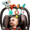 MONSTIME Car Seat Toys for Babies 0-6 Months, Newborn Toys Baby Toy 0-3 Months Stroller Toys, Infant Toy 0-6 Month for Carseat Stroller Crib with Mirror, Rattle, Teether for 0 3 6 9 12 Boys Girls