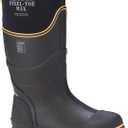 Dryshod Unisex Steel-Toe Max Hi Work Boots | Slip Resistant | Waterproof | Rubber | Black/Yellow, Size: 9