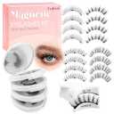 FADLASH Magnetic Eyelashes with Applicator Natural Look Magnetic Lashes Reusable 4 Pairs False Eyelashes Kit Easy to Wear and Remove (604+079+806+B7)