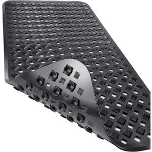 Yimobra Original Bath Shower Mat for Tub, Non Slip Bathtub Mats with Drain Holes, Suction Cups, Machine Washable, BPA, Latex, Phthalate Free, 34.5 x 15.5 Inches, Black