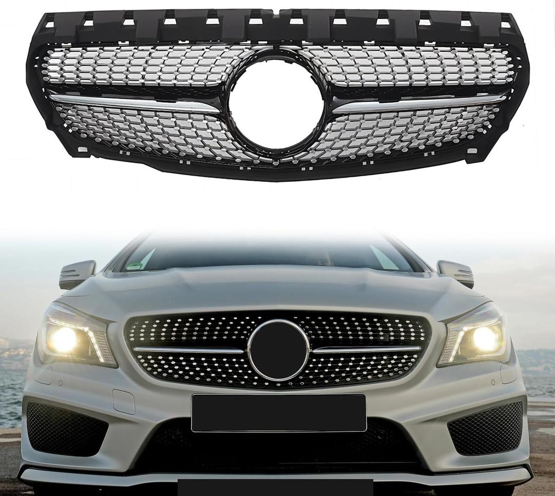 CLA 250 Grill Cla Front 250 Grille for Mercedes Benz W117 Diamond CLA180 CLA200 CLA250 CLA45 AMG 2013-2019 Black