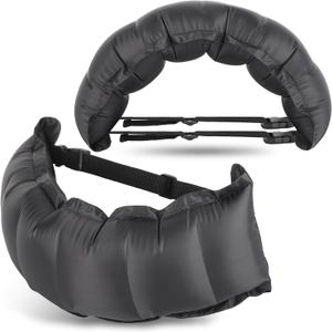 Lewtemi 1 Pcs Inflatable Swim Belt Pool Flotation Portable Waist Floatation Aid for Adults Adjustable Floating Swimming Training Aid Waist Belt with Buckle and Rope for Swimming Beginner (Black)