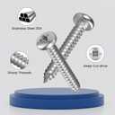 #8 x 5/8 Inch Pan Head Wood Screws, Phillips Drive, Stainless Steel 304 (18-8), Self Tapping for Wood, Sheet Metal Screws, 100 Pack