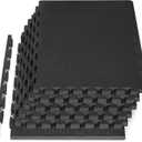 ProsourceFit Weaved Pattern Extra Thick Exercise Puzzle Mat 1-inch, EVA Foam Interlocking Tiles for Protective, Cushioned Flooring for Home and Gym Equipment; Black, 24 SQ FT, 6 Tiles