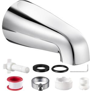Universal Bathtub Faucet Tub Spout  Fast-Fill, No-Leak, Easy Install Metal Tub Faucet Replacement, Fits 1/2" Slip-Fit Copper Pipe and 1/2" IPS & 3/4" IPS Thread Connections (Chrome)
