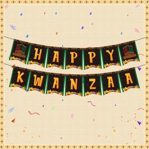 Happy Kwanzaa Banner for Home Office Party Decorations, Black African Heritage Holiday Theme Party Banner Backdrop for Kwanzaa Party Decorations Photo Props Party Supplies Hanging Ornaments