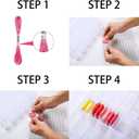 Embroidery Floss Organizer Box - 36 Compartments with 120 Hard Floss Bobbins and 2 Pieces 459 Color Number Stickers