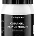 Falling in Art Clear Gel Acrylic Medium, 500ML/16.9Oz Gloss Gel Medium for Acrylic Paint, Ideal for Texture, Layering,and Extending Paint
