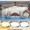 Passky Ceiling Fans with Lights, 52 inch Sleek Ceiling Fan with Light and Remote Control, 3CCT, Dimmable, Reversible, Noiseless, Black Ceiling Fan for Bedroom, Living Room